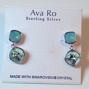 Ava Ro sterling silver earrings with Swarovski crystal